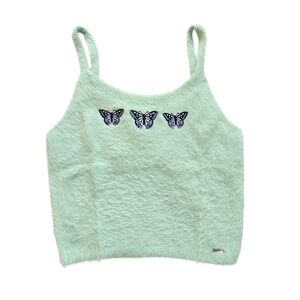 Hollister Light Green Fuzzy Top